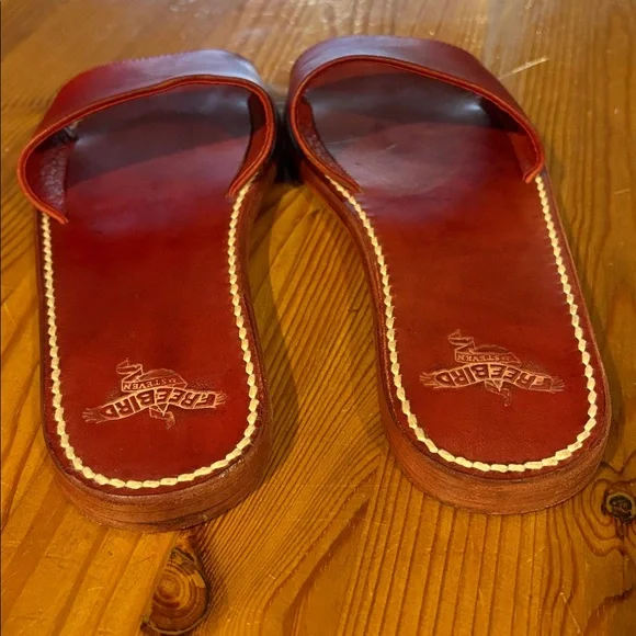 Freebird Red Leather golden Sandals - Picture 5 of 12